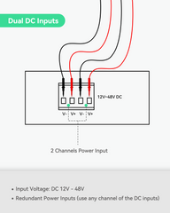 5 Ports DC12-48V Input Full Gigabit POE Switch with Voltage Booster