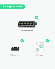 5 Ports DC12-48V Input Full Gigabit POE Switch with Voltage Booster