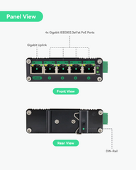 5 Ports DC12-48V Input Full Gigabit POE Switch with Voltage Booster