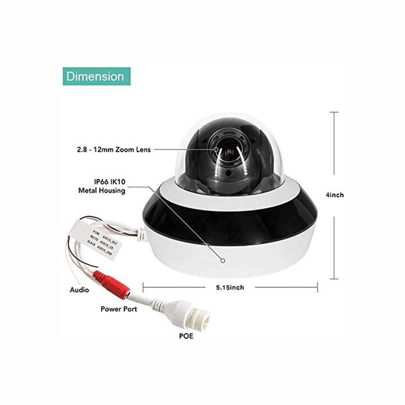 4MP HD Mini PTZ IP Camera DS-2DE2A404IW-DE3 2.8-12mm IR 20M 4X Zoom with PoE H.265+ CCTV Video Surveillance