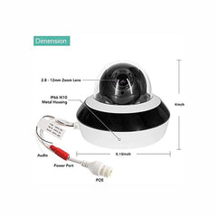 4MP HD Mini PTZ IP Camera DS-2DE2A404IW-DE3 2.8-12mm IR 20M 4X Zoom with PoE H.265+ CCTV Video Surveillance