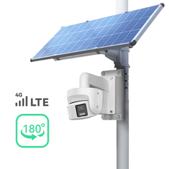 4G LTE Solar Power Camera Kit with 4K AI Smart Dual-Lens Panoramic Camera