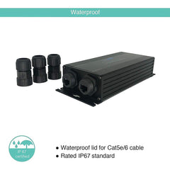 Gigabit 2 Port POE Extender Outdoor Industrial POE Repeater, PoE Amplifier, PoE Booster 1 in 2 Out